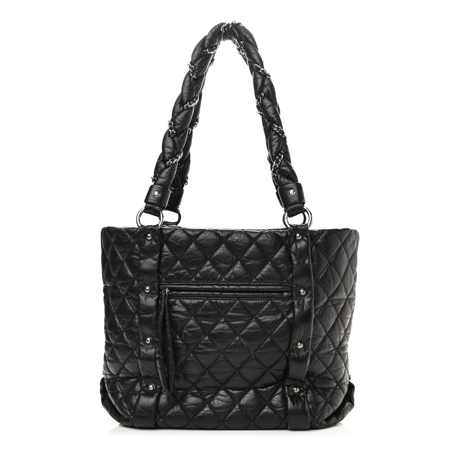 Chanel Distressed Lambskin Vintage Ligne Lady Braid Tote Black 1 of 9
