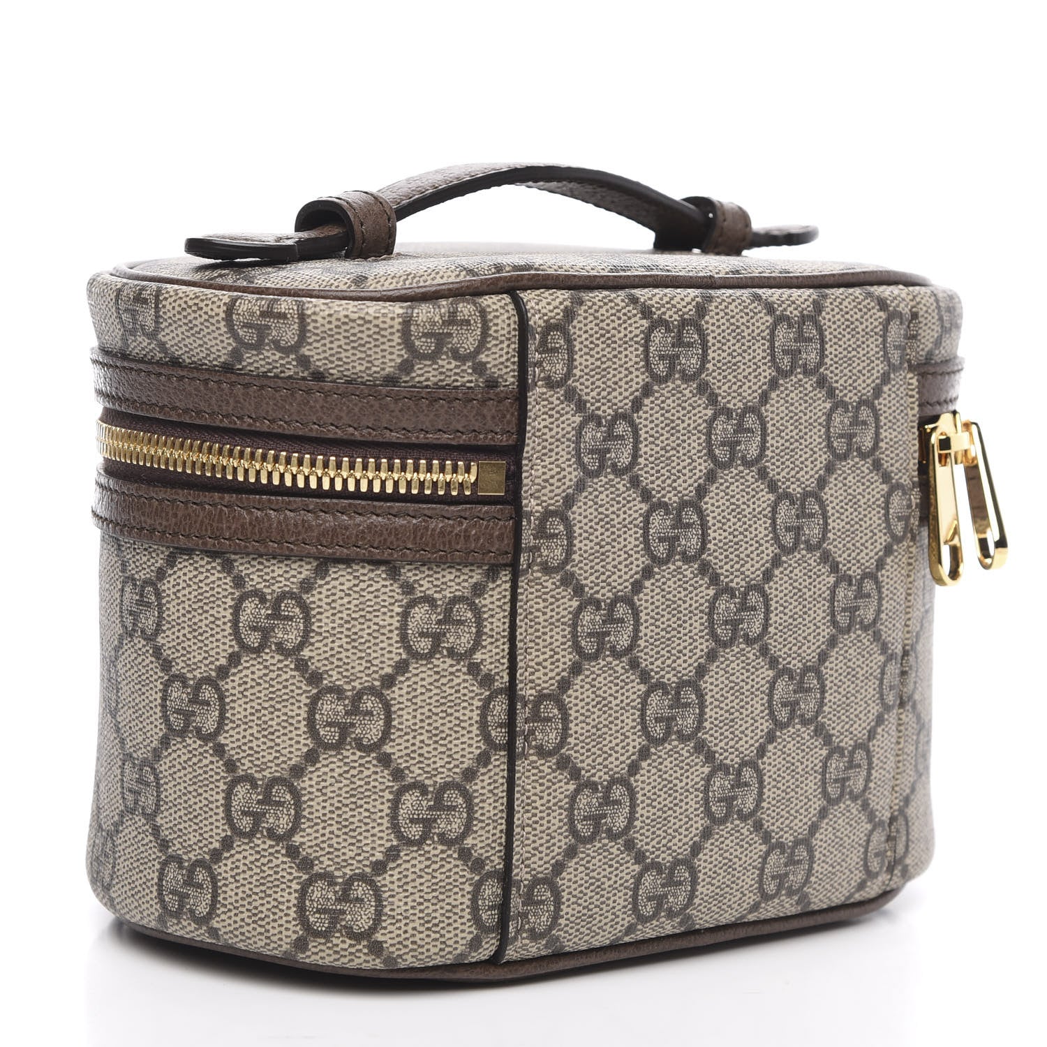 Gucci GG Supreme Monogram Textured Calfskin Web Ophidia Vanity Cosmetic Case Beige Ebony New Acero 3 of 11
