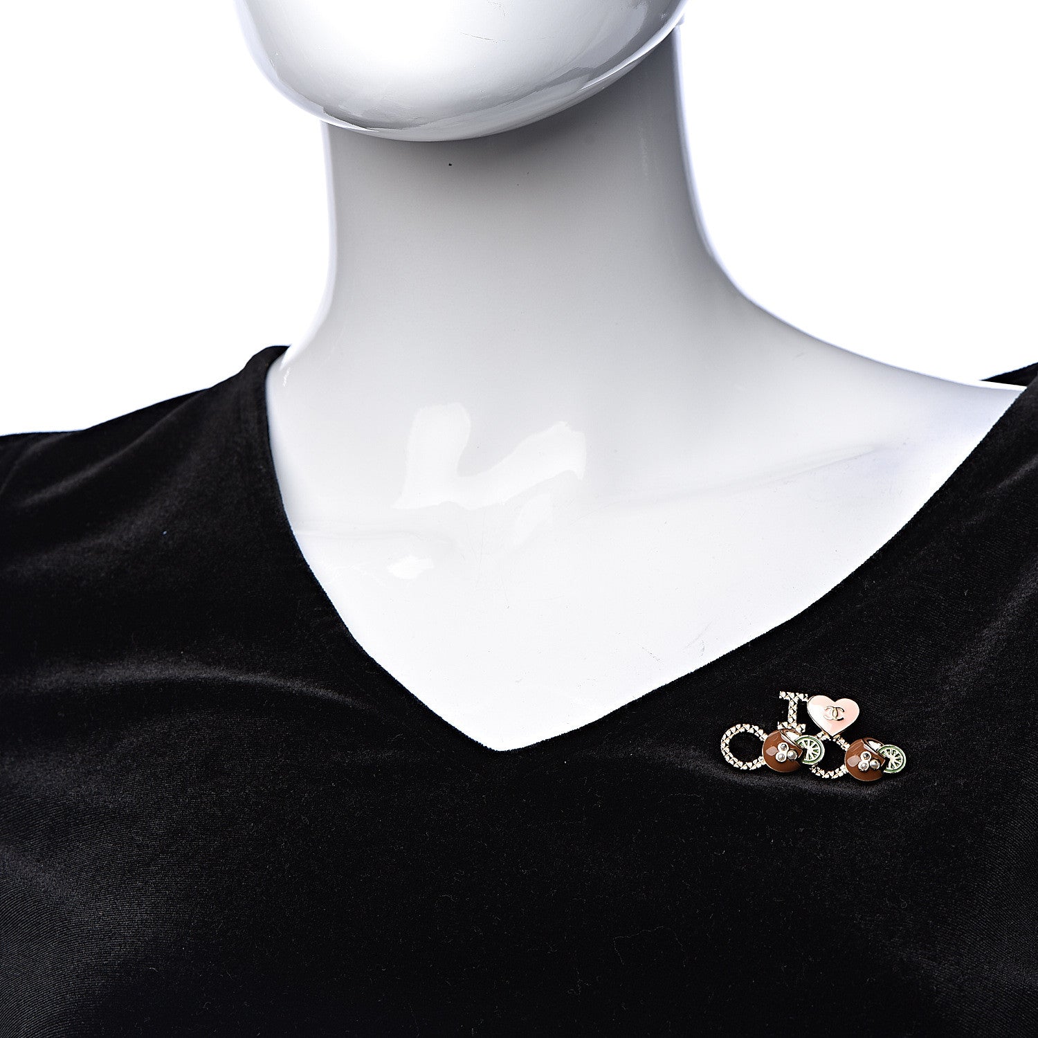Chanel Metal Resin Pearl I Love Coco Brooch Gold Brown Pink 2 of 5
