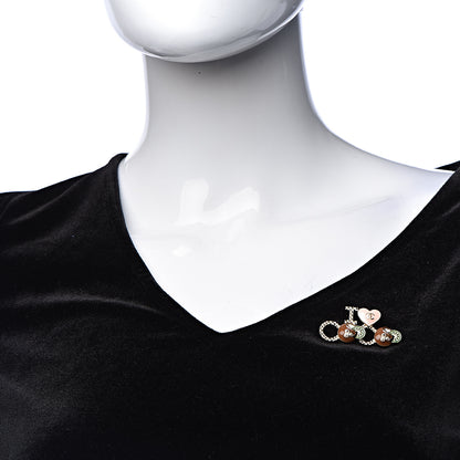 Chanel Metal Resin Pearl I Love Coco Brooch Gold Brown Pink 2 of 5