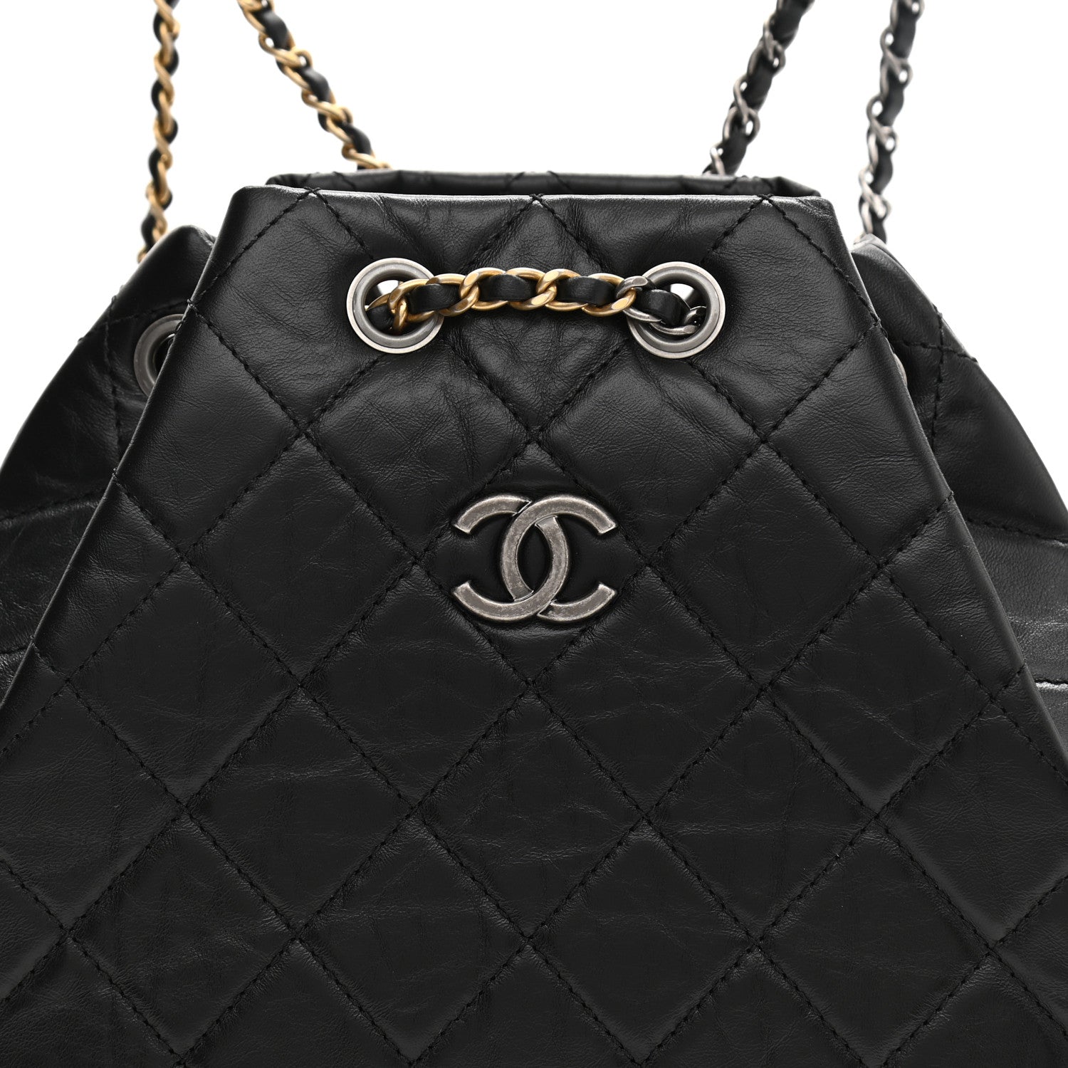 Chanel Aged Calfskin Quilted Small Gabrielle Backpack Black 8 of 11
