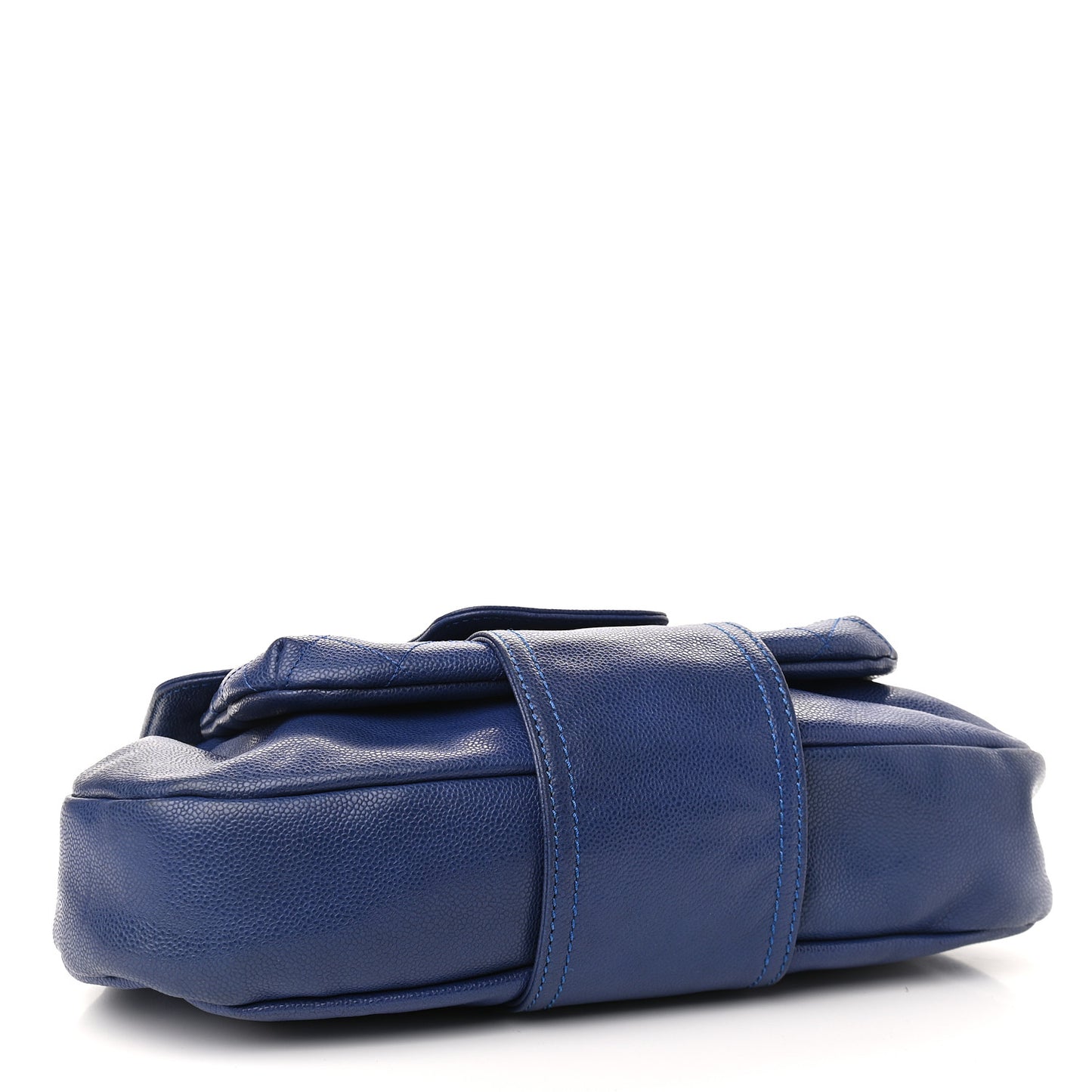Glazed Caviar Coco Rider Flap Hobo Navy Blue