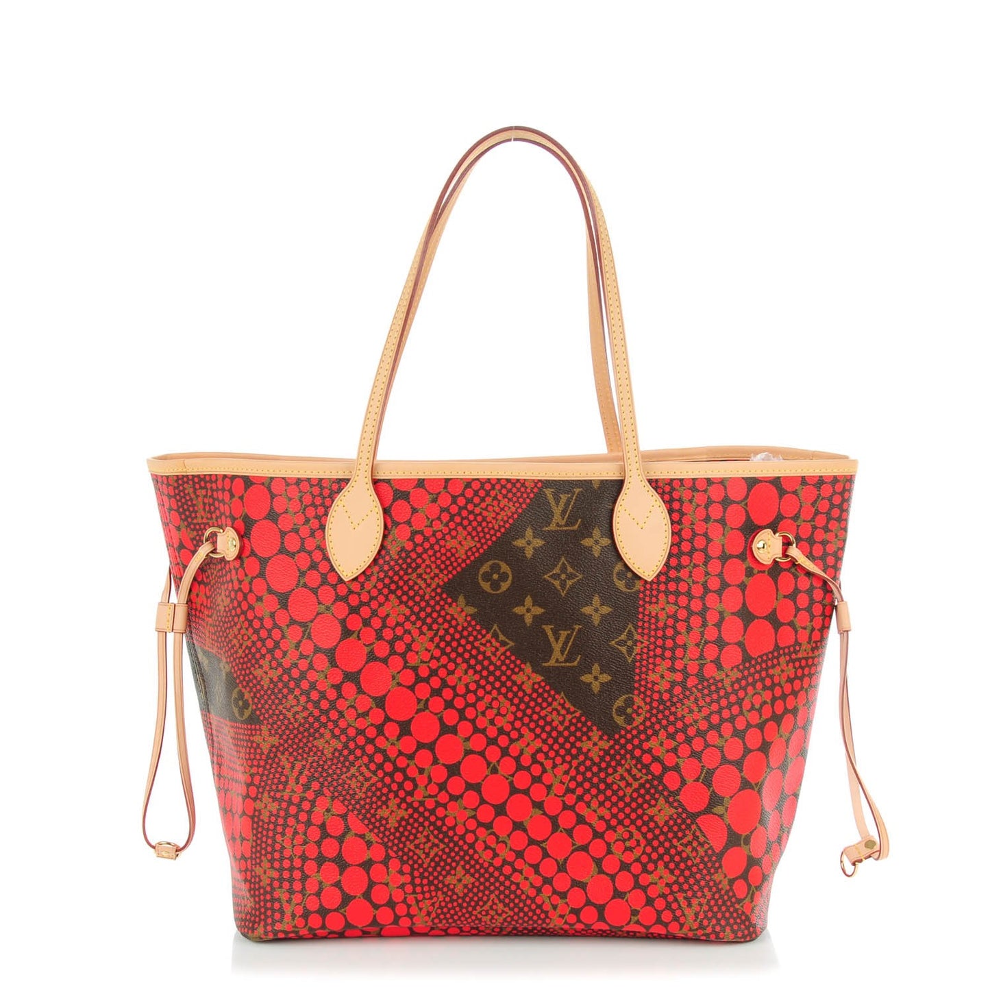 Monogram Kusama Waves Neverfull MM Red