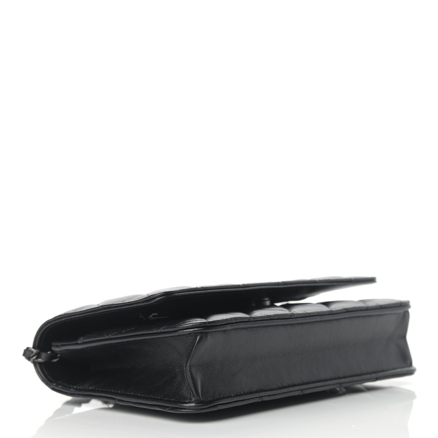 Lambskin Quilted Wallet On Chain WOC So Black