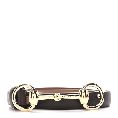 Gucci Calfskin Horsebit Skinny Belt 85 34 Brown 1 of 6