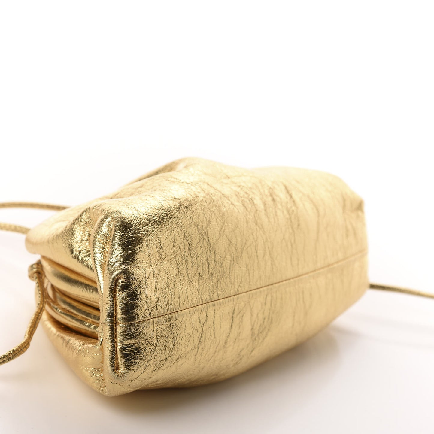 Metallic Crinkled Lambskin The Mini Pouch Oro