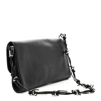 Balenciaga Calfskin Barb Wire Flap Shoulder Bag Black 3 of 13