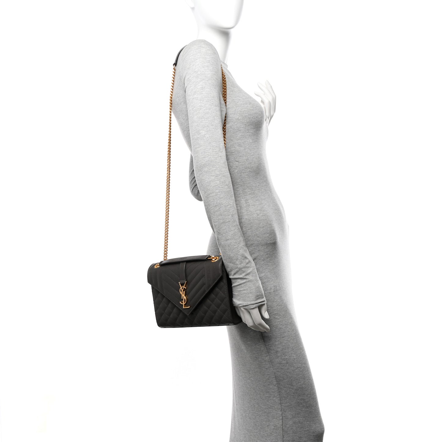 Grain De Poudre Textured Mixed Matelasse Triquilt Medium Monogram Satchel Pebble