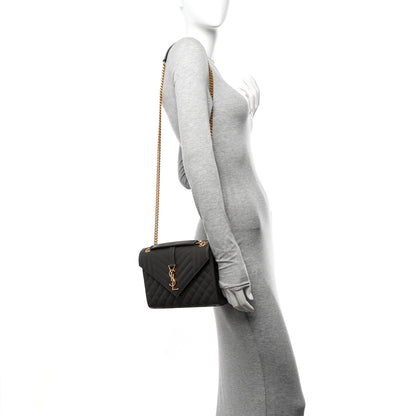 Saint Laurent Grain De Poudre Textured Mixed Matelasse Triquilt Medium Monogram Satchel Pebble 2 of 11
