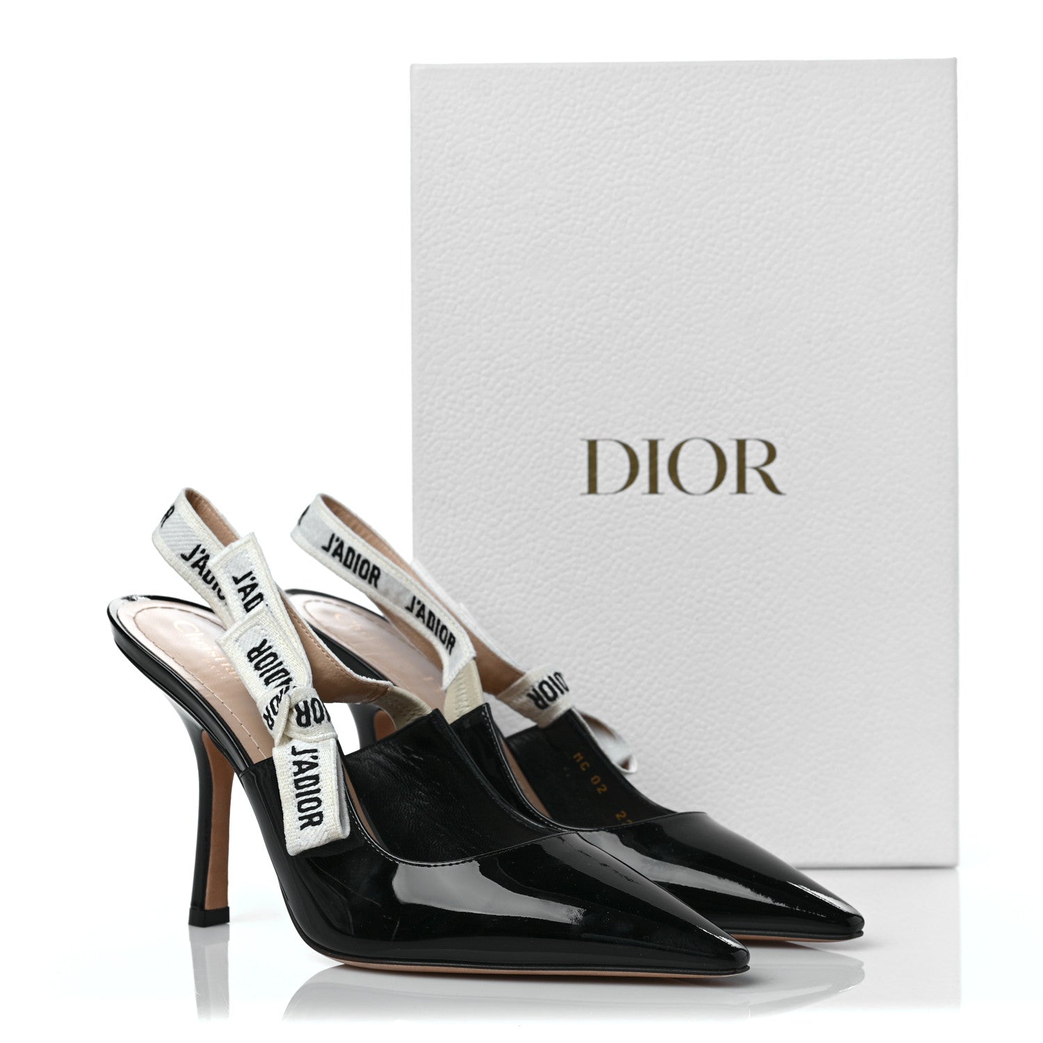 Christian Dior Patent Ribbon J'Adior Slingback 100mm Pumps 38.5 Black 11 of 11