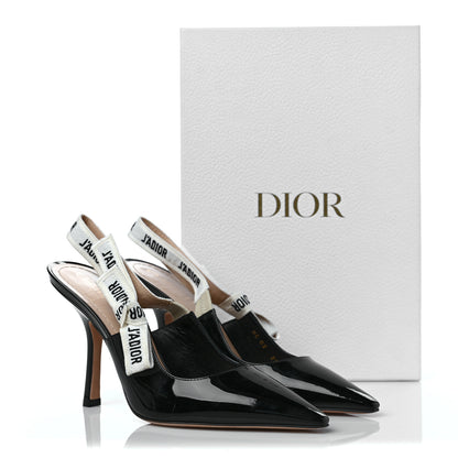 Christian Dior Patent Ribbon J'Adior Slingback 100mm Pumps 38.5 Black 11 of 11
