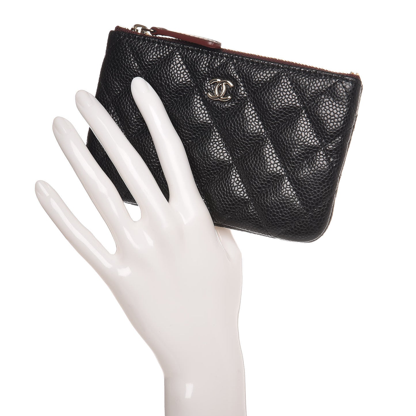 Caviar Quilted Small Cosmetic Case Black