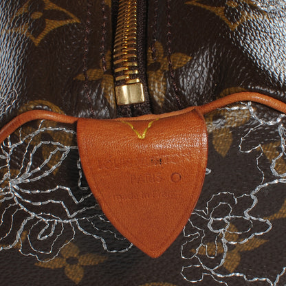 Louis Vuitton Monogram Dentelle Speedy 30 Silver 5 of 7