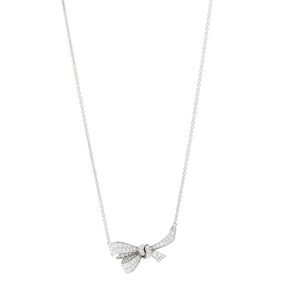 Graff 18K White Gold Diamond Tilda's Bow Pendant Necklace 1 of 4