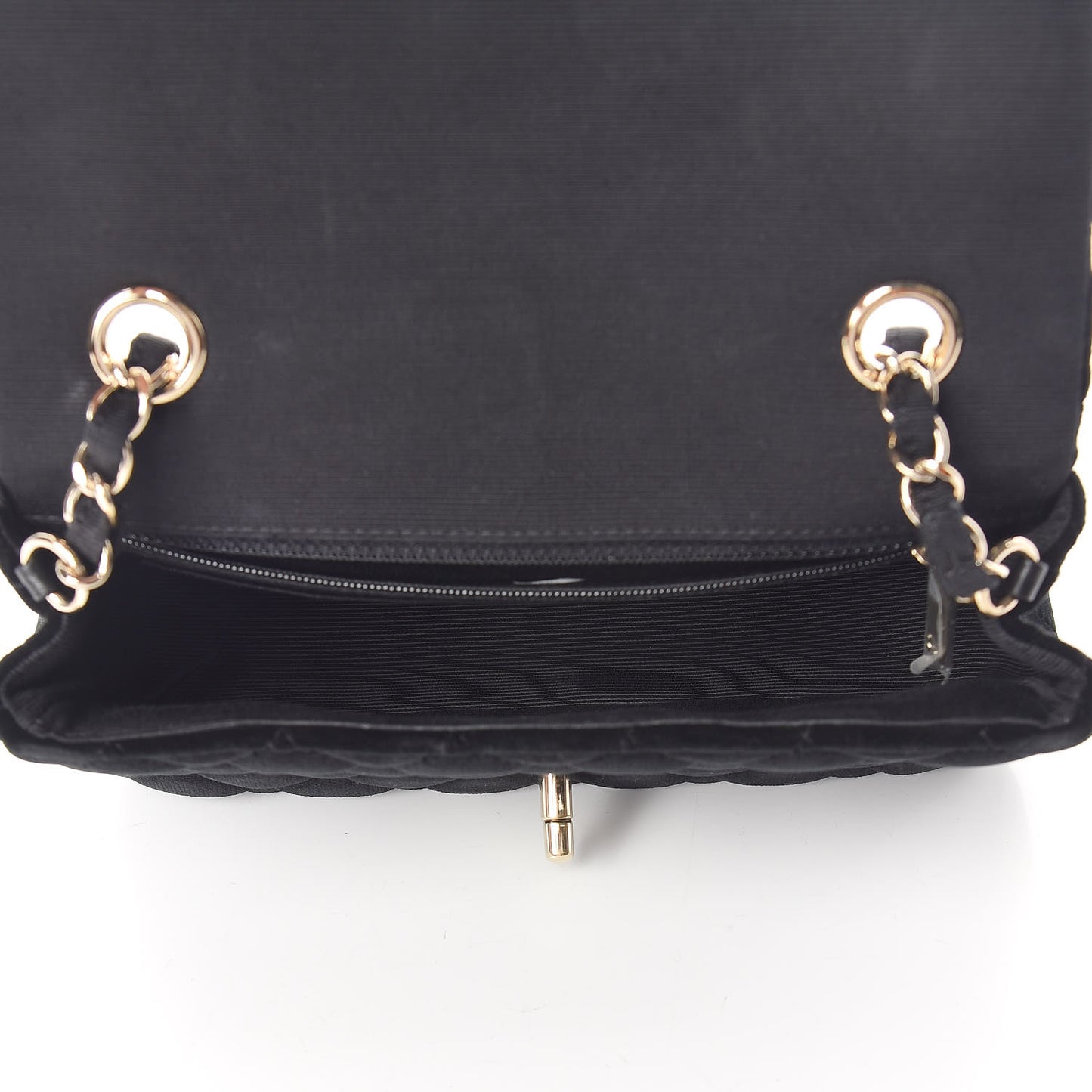 Velvet Quilted Mini Rectangular Flap Black