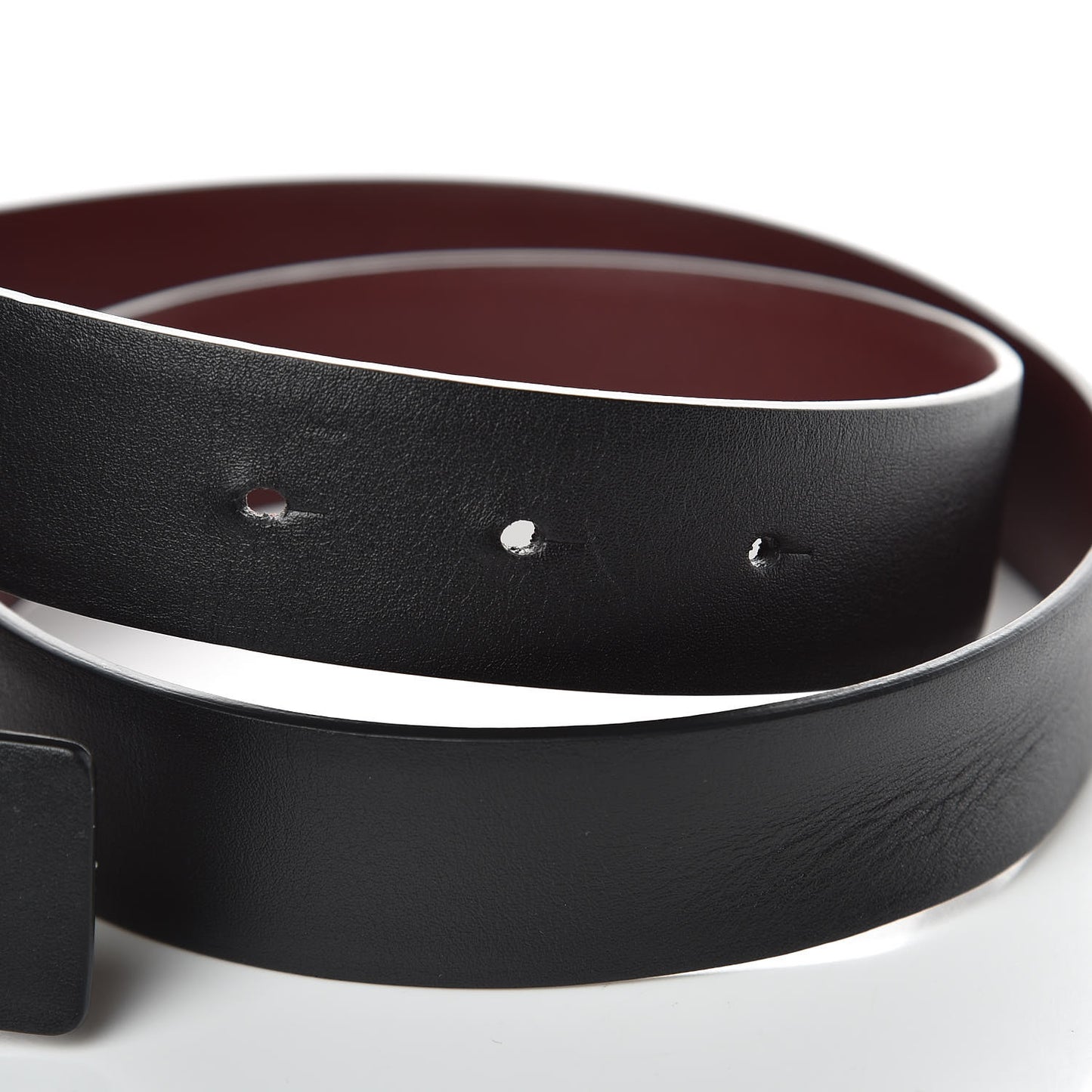 Calfskin CC Reversible Belt 85 Black Burgundy