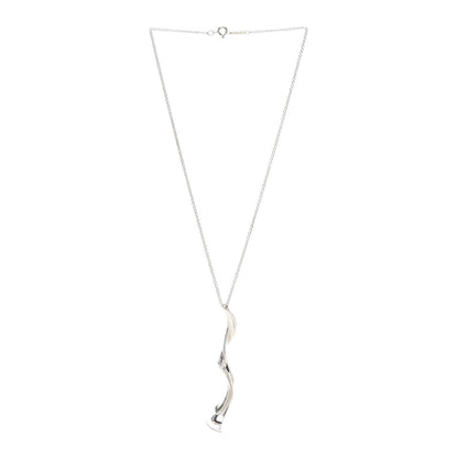 Tiffany Sterling Silver Frank Gehry Orchid Drop Pendant Necklace 3 of 4
