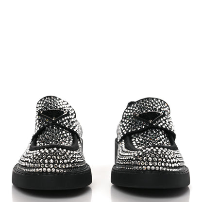Prada Satin Crystal Metal Triangle Logo 50mm Loafers 39.5 Cristal 3 of 7