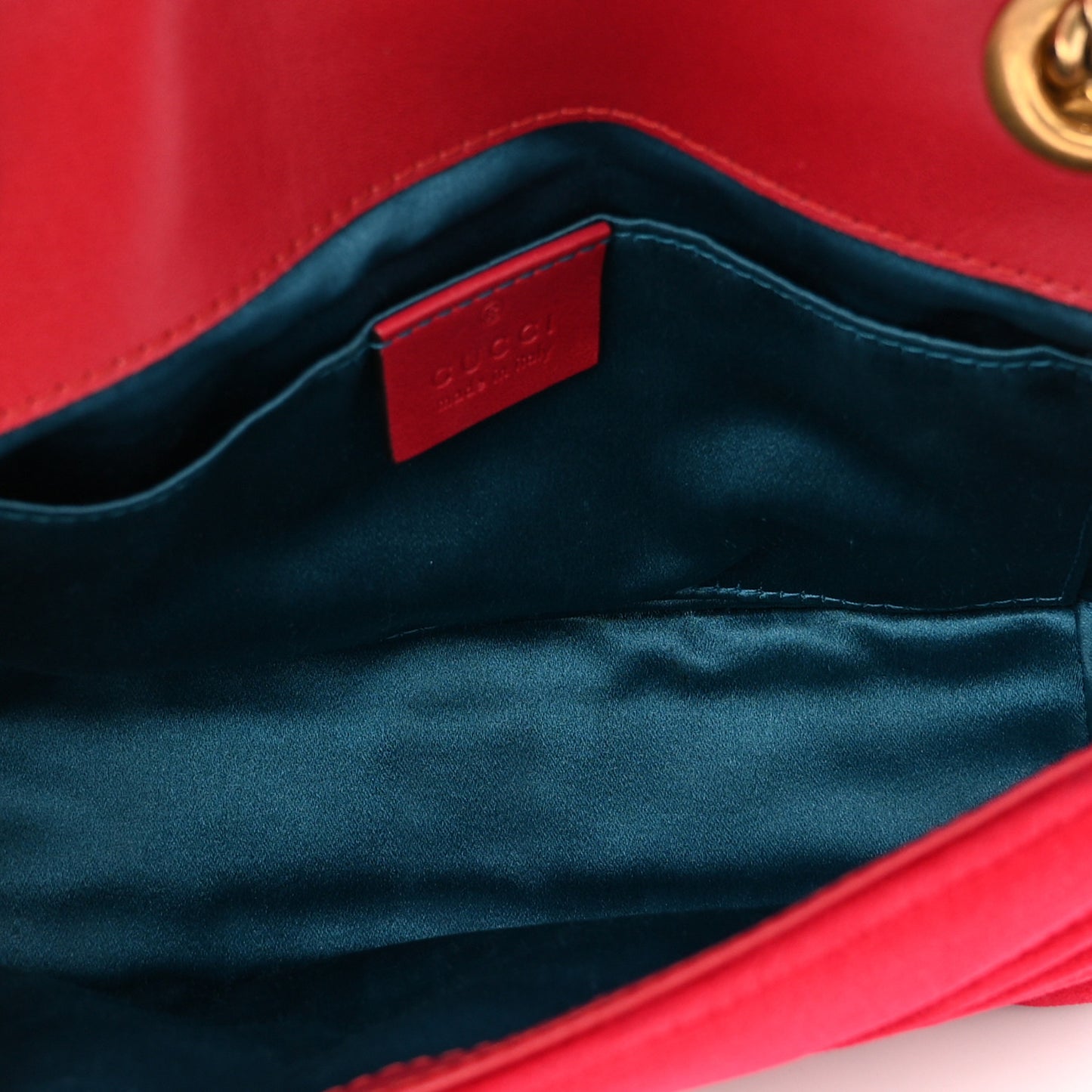 Velvet Matelasse Mini GG Marmont Shoulder Bag Hibiscus Red
