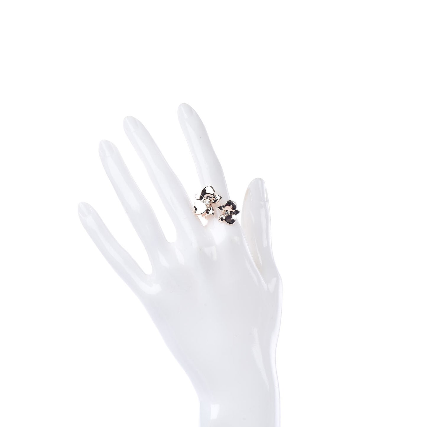 18K Pink Gold Diamond Caresse D'Orchidees Par Ring 50 5.25