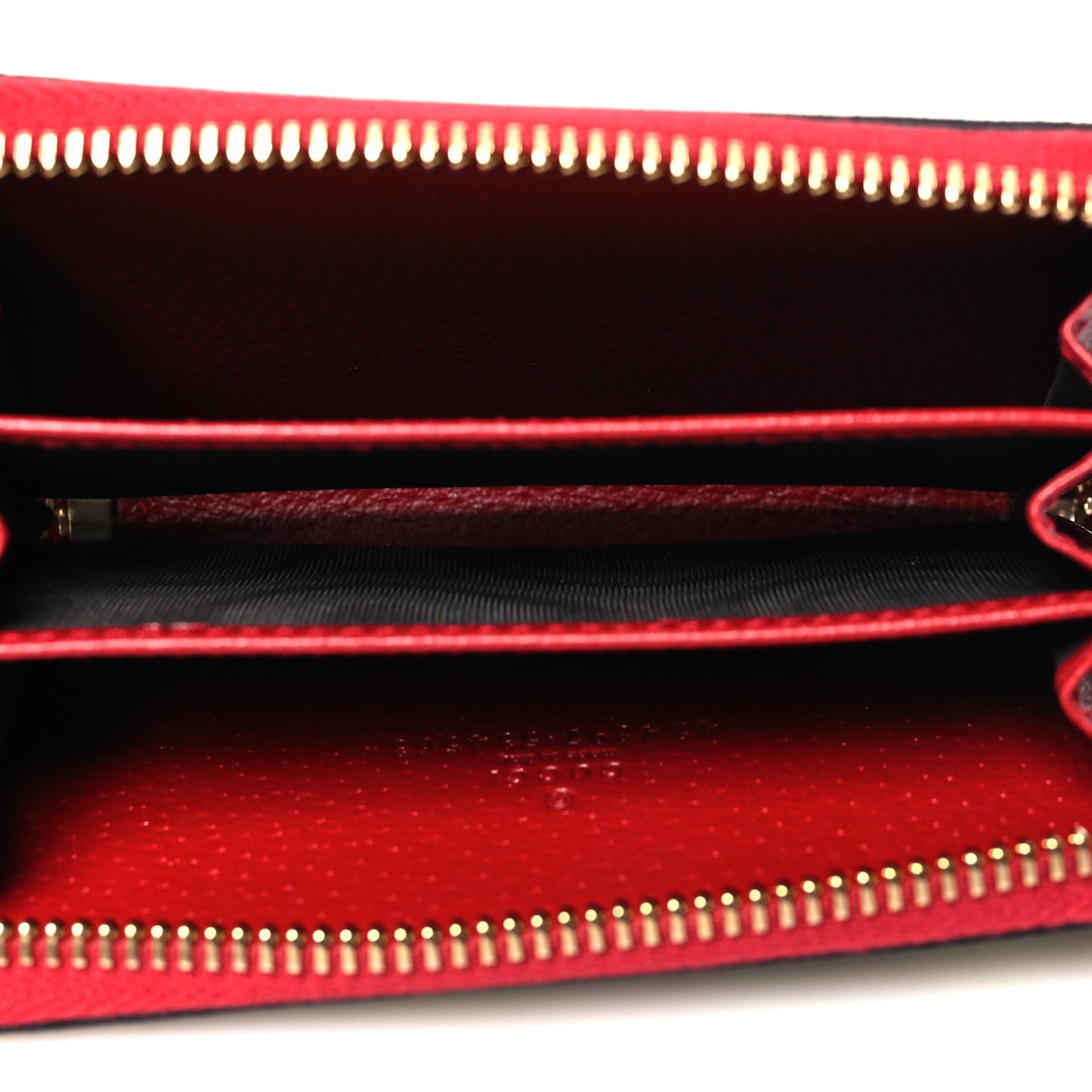 GG Supreme Monogram Tian Zip Around Card Case Wallet Beige Multicolor Red