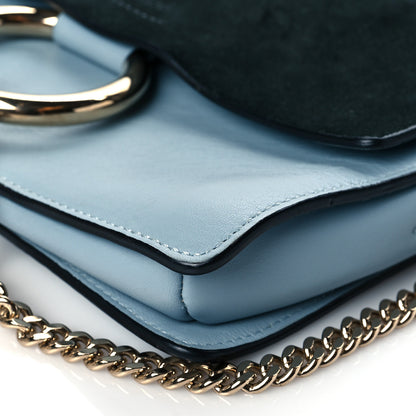Chloe Suede Calfskin Small Faye Shoulder Bag Summer Blue Intense Green 6 of 12