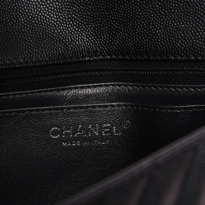 Chanel Caviar Chevron Quilted Mini Rectangular Flap Black 7 of 8
