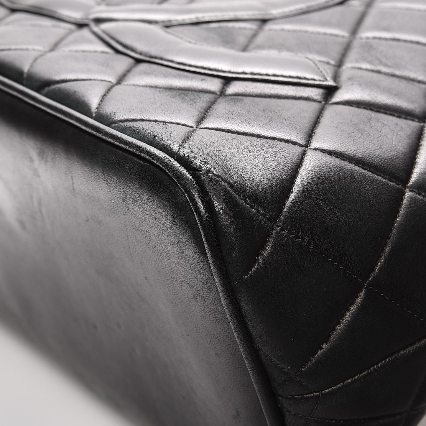 Lambskin Quilted Medallion Tote Black