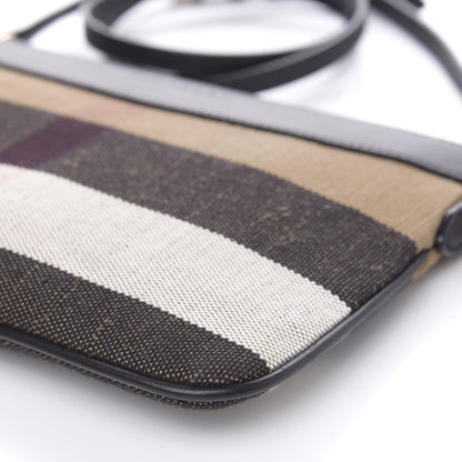 Burberry Mega Check Peyton Crossbody Clutch Bag Black 9 of 11