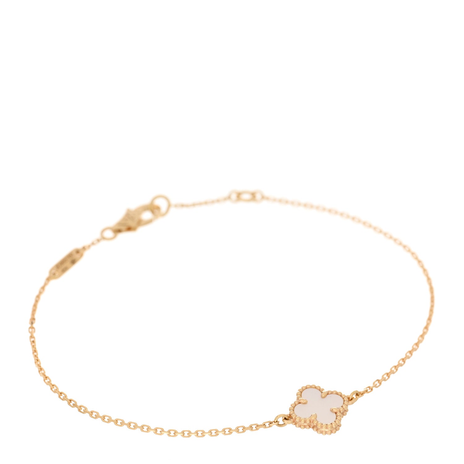 Van Cleef & Arpels 18K Yellow Gold Mother of Pearl Sweet Alhambra Bracelet 1 of 4