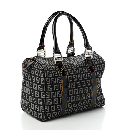 Fendi Zucchino Patent Small Forever Boston Black Panna 3 of 10