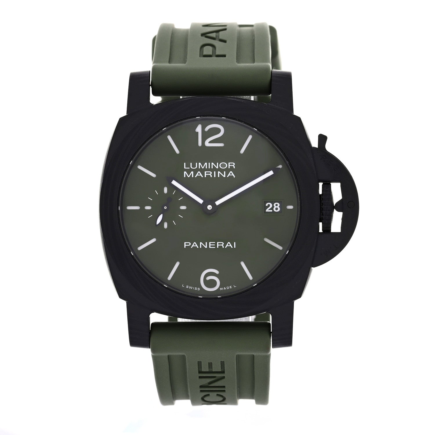 Panerai Carbon Rubber 40mm Luminor Quaranta Carbotech Automatic Watch Green PAM01526 1 of 5