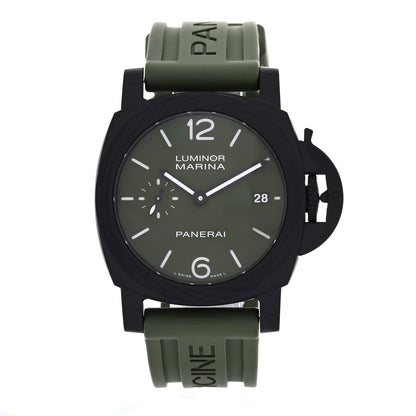 Panerai Carbon Rubber 40mm Luminor Quaranta Carbotech Automatic Watch Green PAM01526 1 of 5