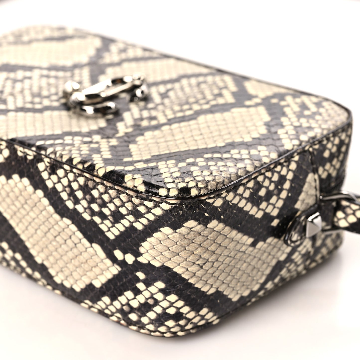 Calfskin Snakeskin Embossed Varenne JC Logo Camera Bag Neutral