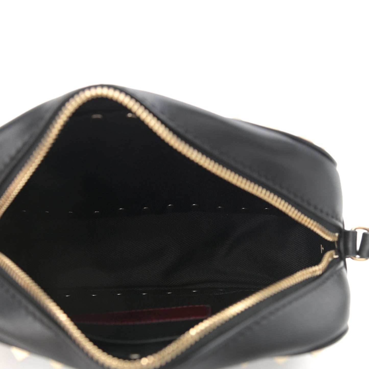 Calfskin Rockstud Camera Crossbody Bag Black