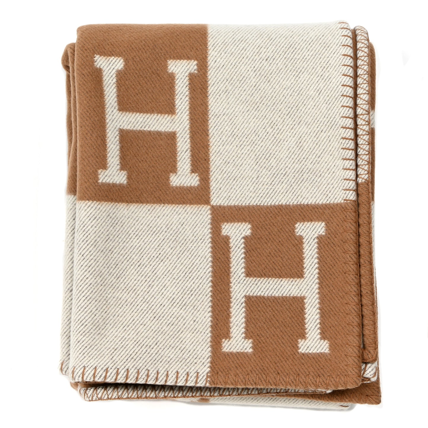 Wool Cashmere Avalon Blanket Ecru Camel