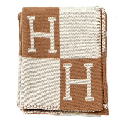 Hermes Wool Cashmere Avalon Blanket Ecru Camel 1 of 3