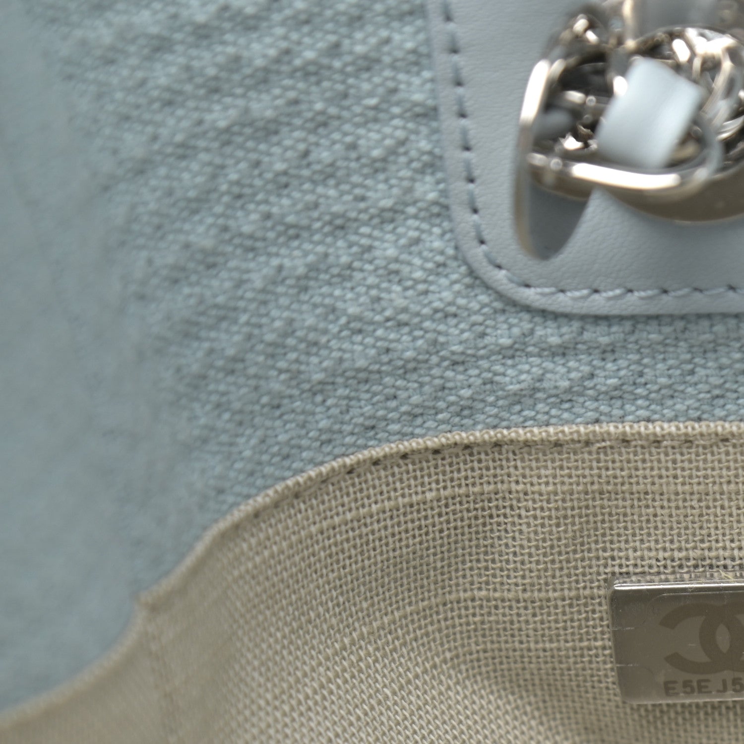 Chanel Mixed Fibers Small Deauville Tote Light Blue 7 of 11