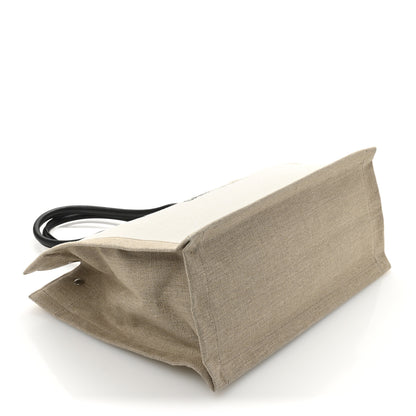 Saint Laurent Linen Calfskin Small Rive Gauche Tote Greggio Natural 3 of 9