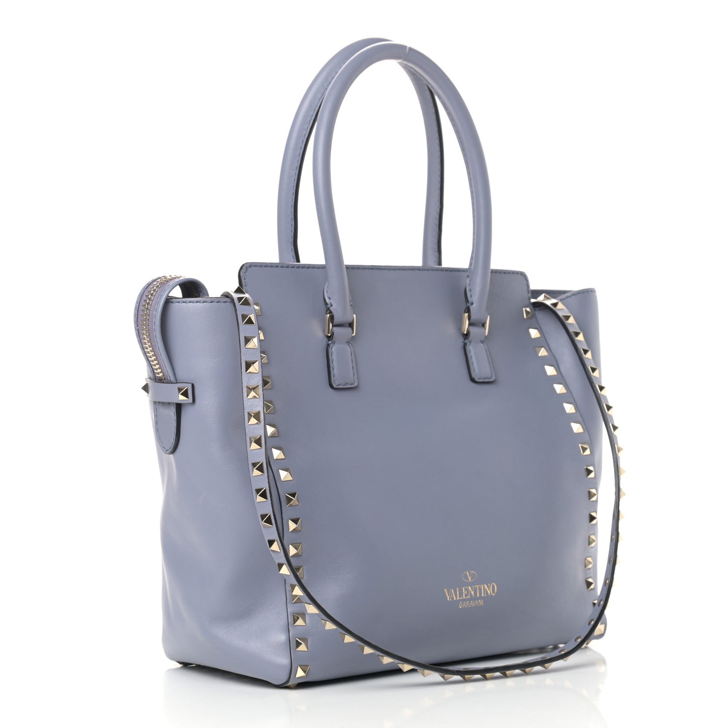 Vitello Rockstud Double Handle Tote London Stone