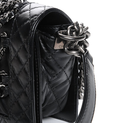 Chanel Calfskin Enchained Medium Boy Flap Black 8 of 10