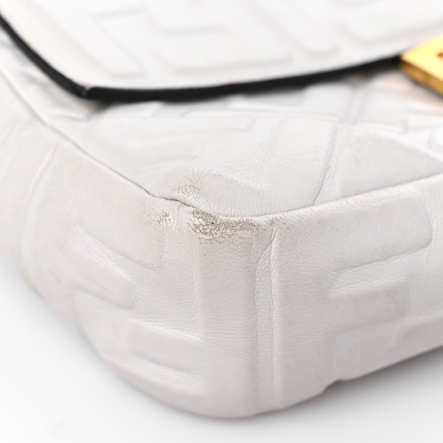 Nappa FF 1974 Embossed Baguette White