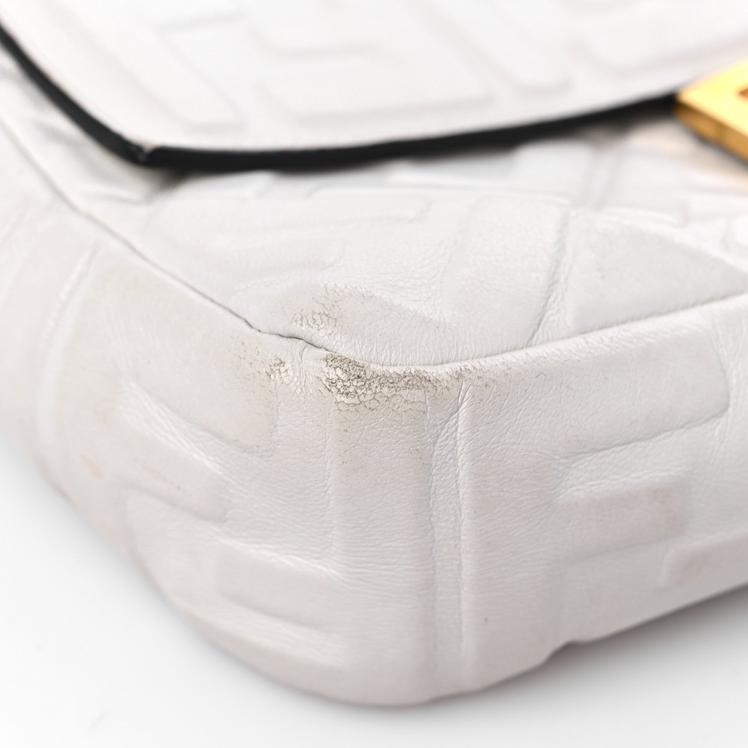 Fendi Nappa FF 1974 Embossed Baguette White 8 of 16
