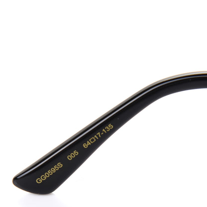 Gucci Metal Round Frame GG0595S Sunglasses Gold Black 7 of 9