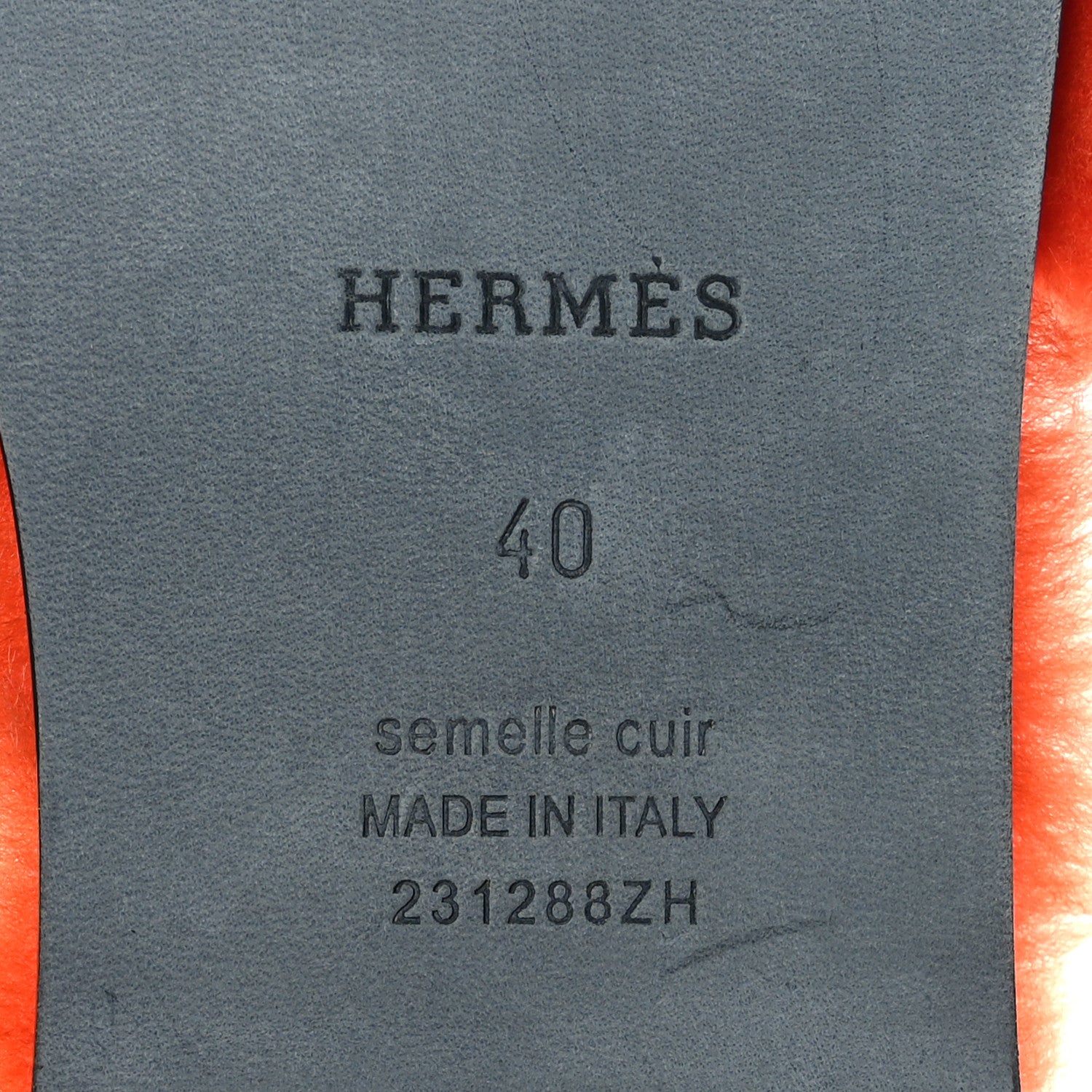 Hermes Woolskin Oran Sandals 40 Orange 7 of 8