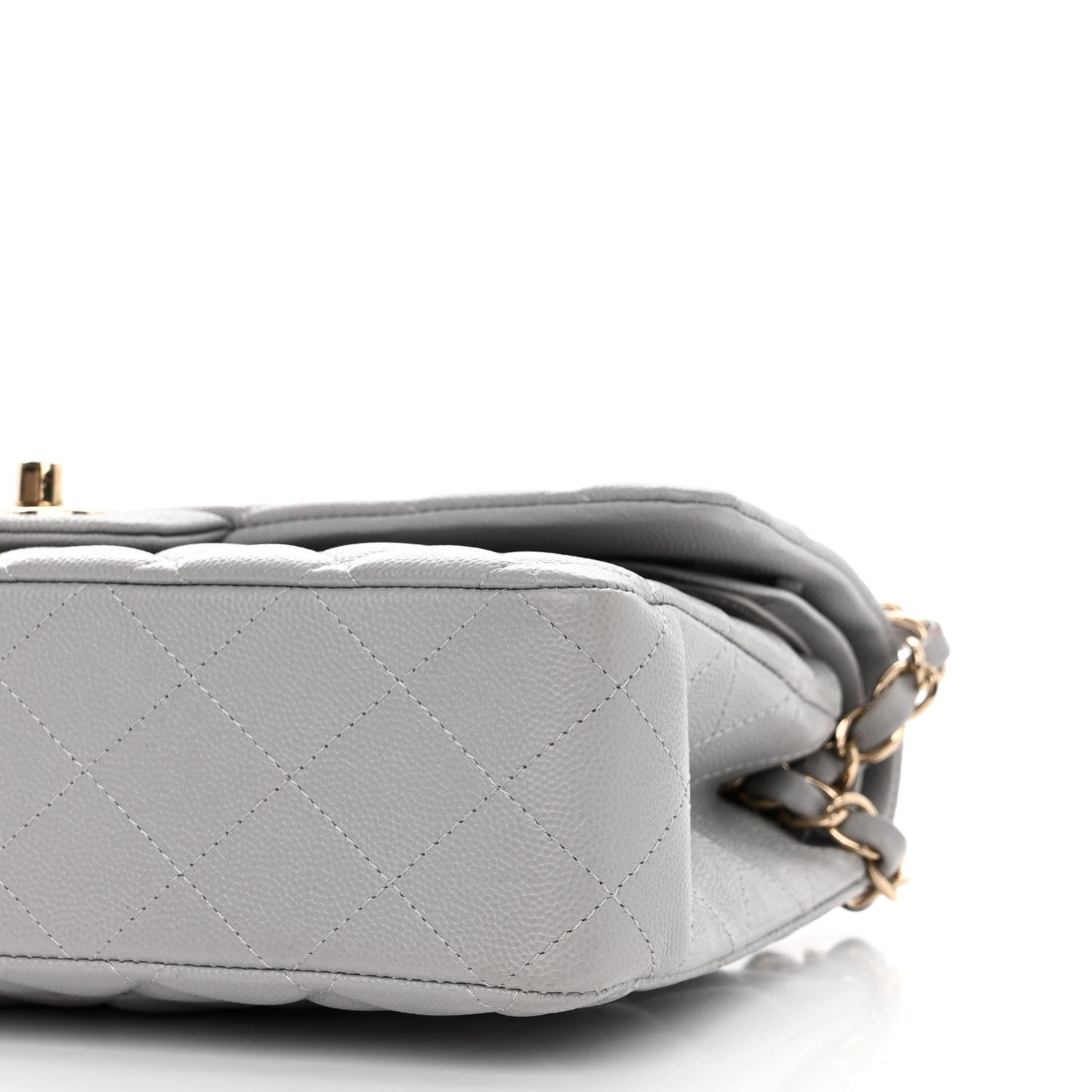 Chanel Caviar Quilted Medium Double Flap Grey 10 of 12