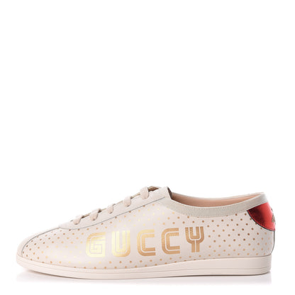Gucci X SEGA Calfskin GUCCY Stars Womens Falacer Sneakers 39 White 1 of 10