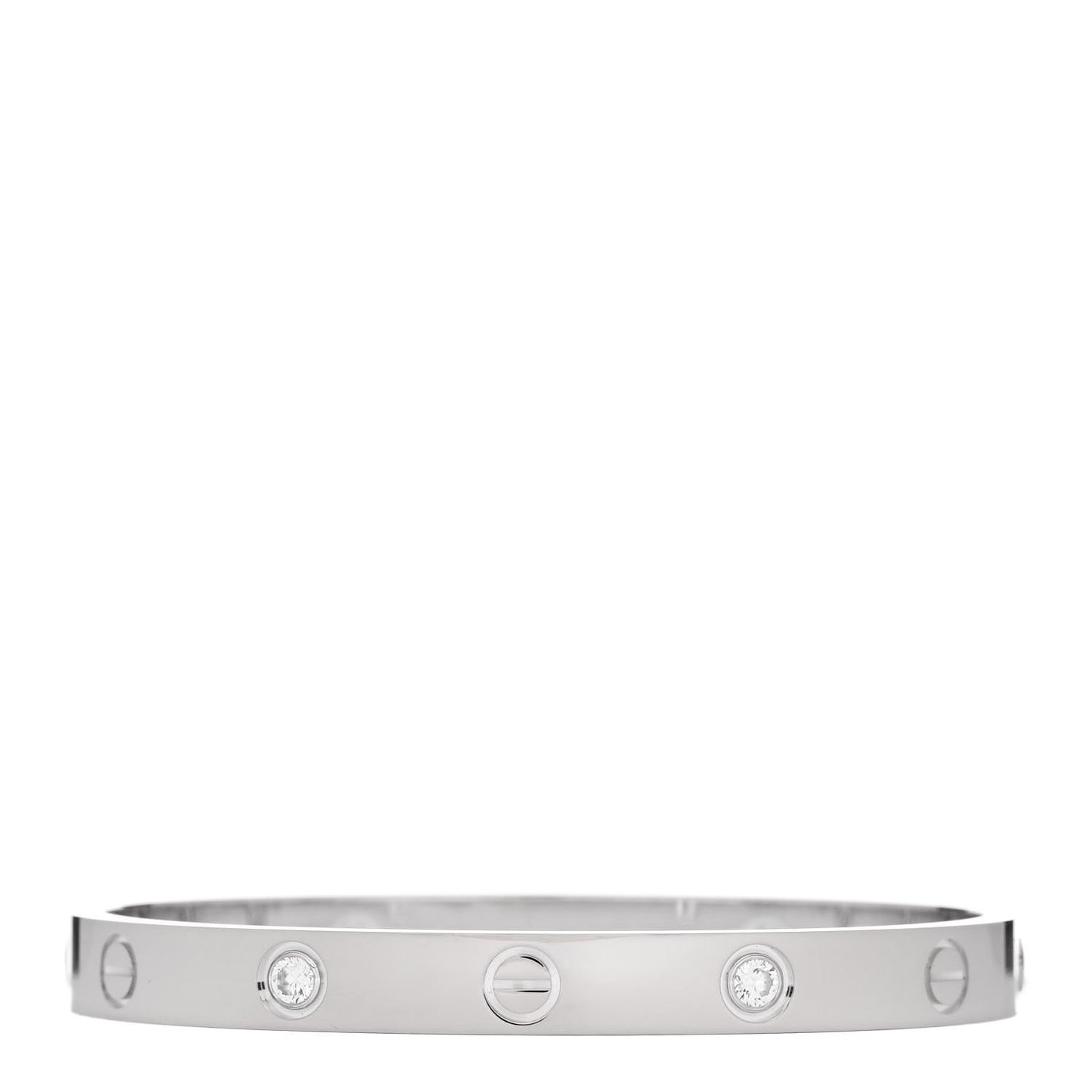 18K White Gold 4 Diamond LOVE Bracelet 16