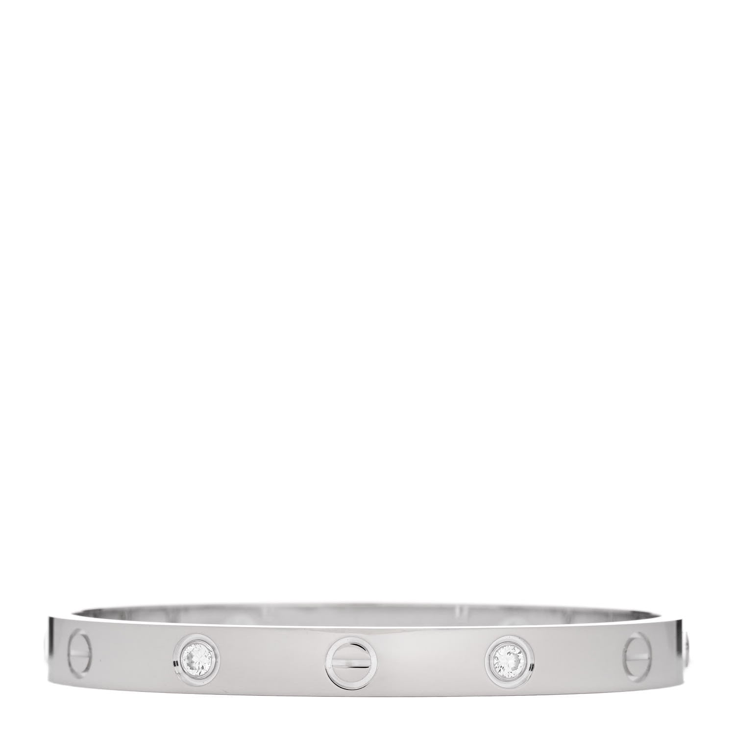 Cartier 18K White Gold 4 Diamond LOVE Bracelet 16 1 of 9