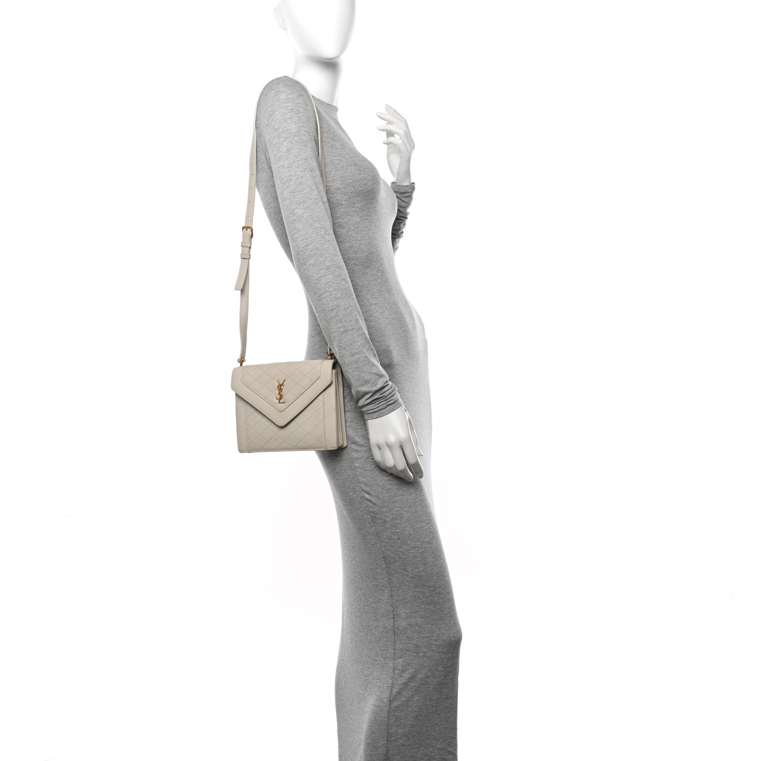 Saint Laurent Lambskin Quilted Mini Gaby Satchel Blanc Vintage 2 of 12